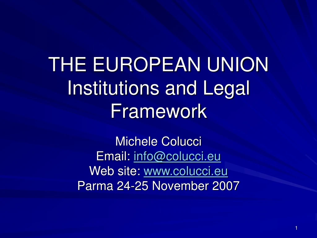 the european union institutions and legal framework