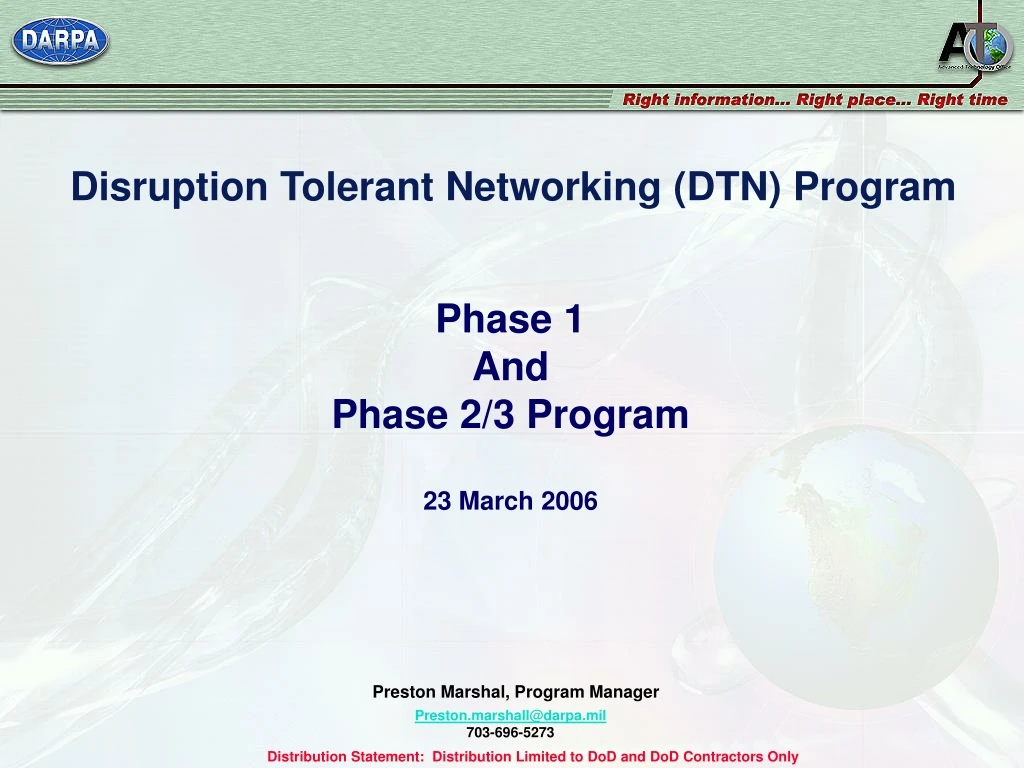 disruption tolerant networking dtn program