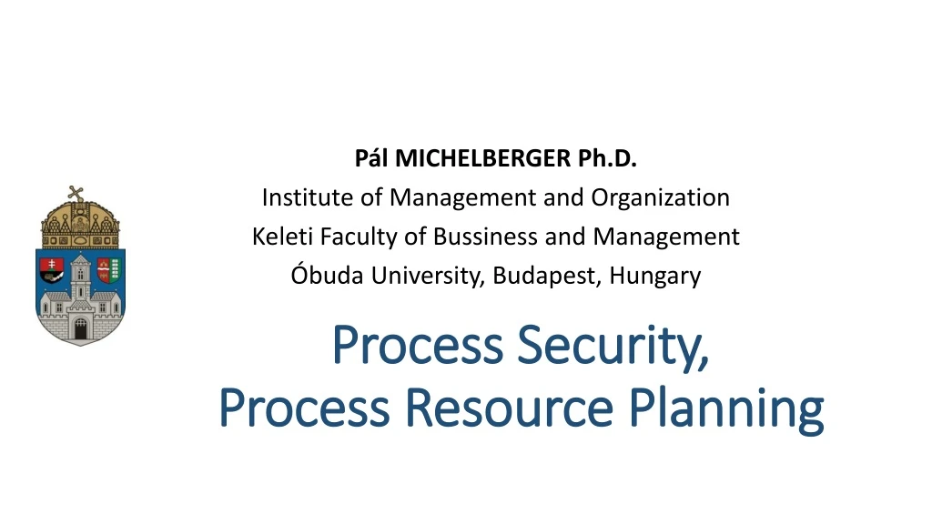 process security process resource p lanning