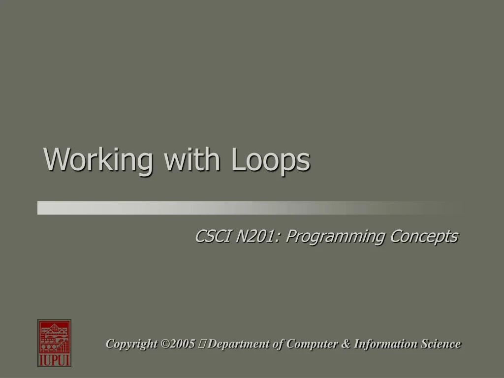 working with loops