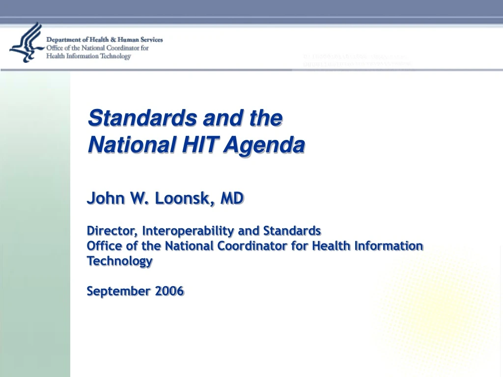 standards and the national hit agenda john