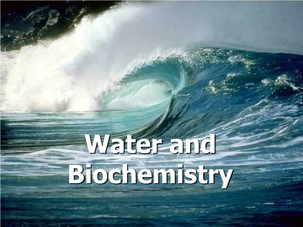 water and biochemistry