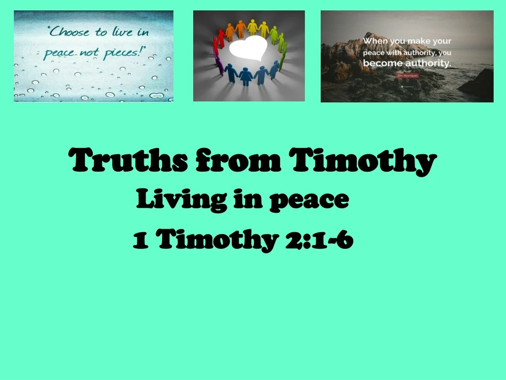 truths from timothy