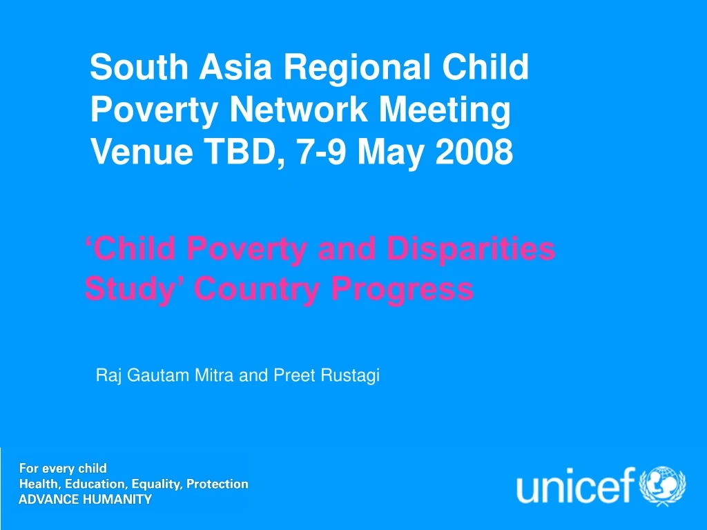 south asia regional child poverty network meeting
