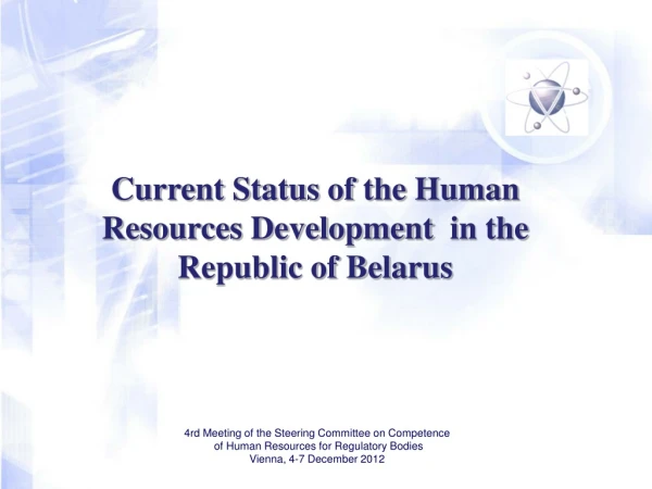 Current Status of the Human Resources Development   in the Republic of Belarus