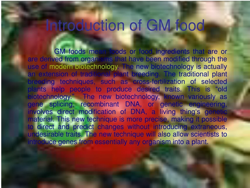 introduction of gm food