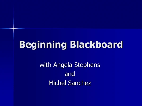 Beginning Blackboard