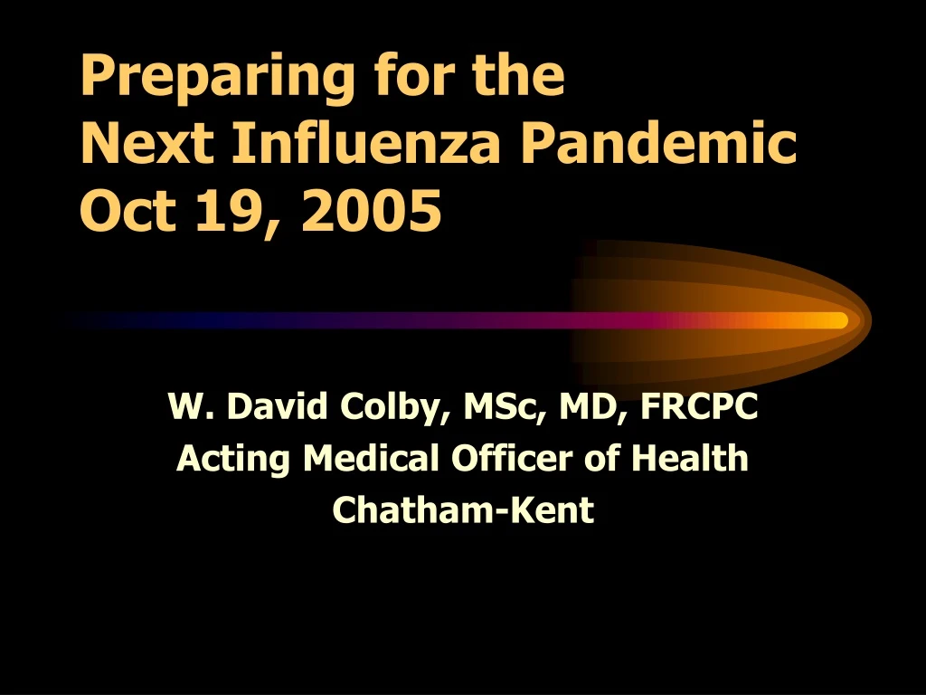 preparing for the next influenza pandemic oct 19 2005