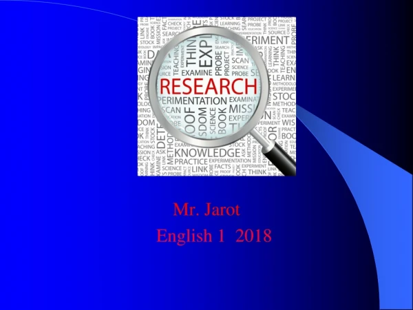 Mr. Jarot English 1  2018