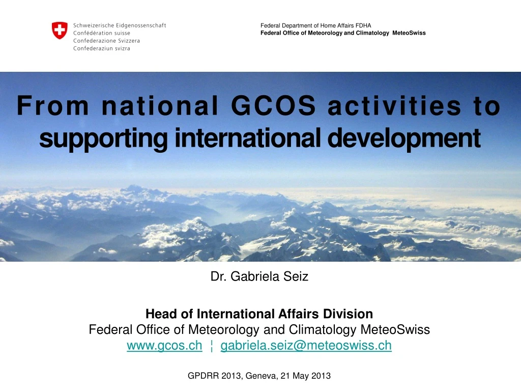 from national gcos activities to supporting international development