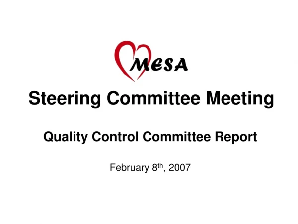 Steering Committee Meeting