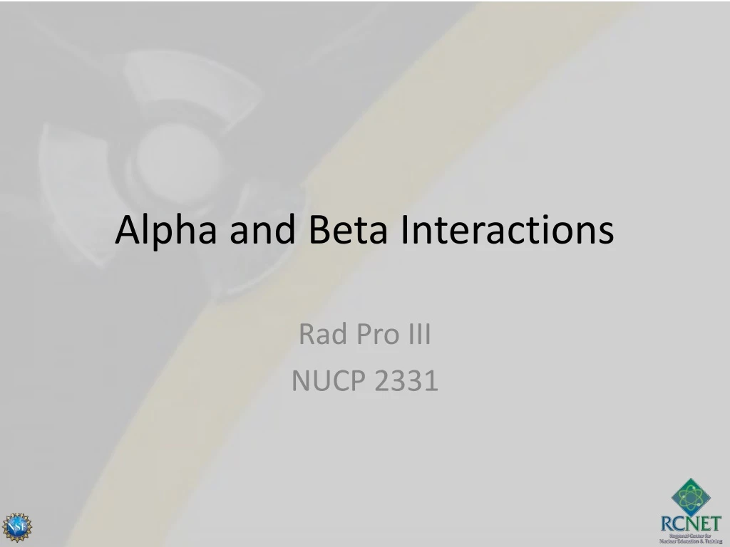 alpha and beta interactions