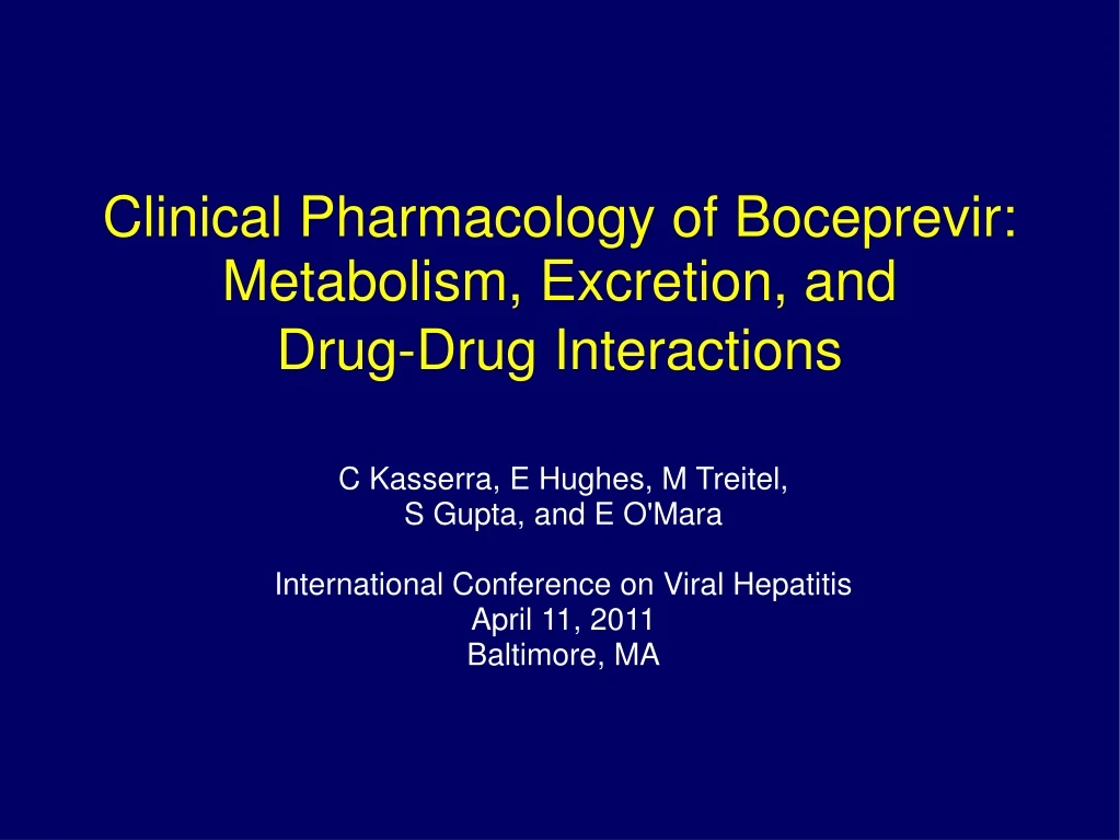 clinical pharmacology of boceprevir metabolism excretion and drug drug interactions