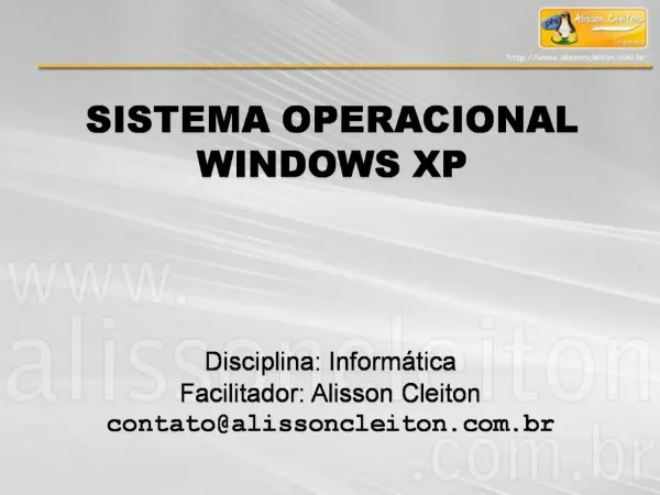 SISTEMA OPERACIONAL WINDOWS XP