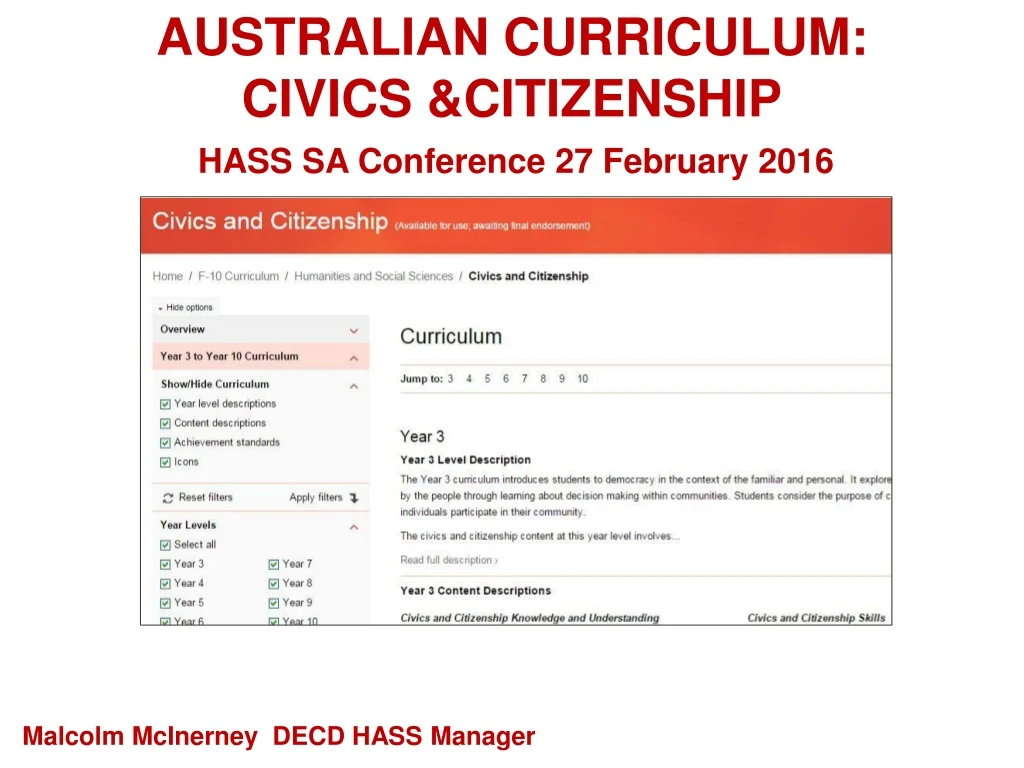 australian curriculum civics citizenship