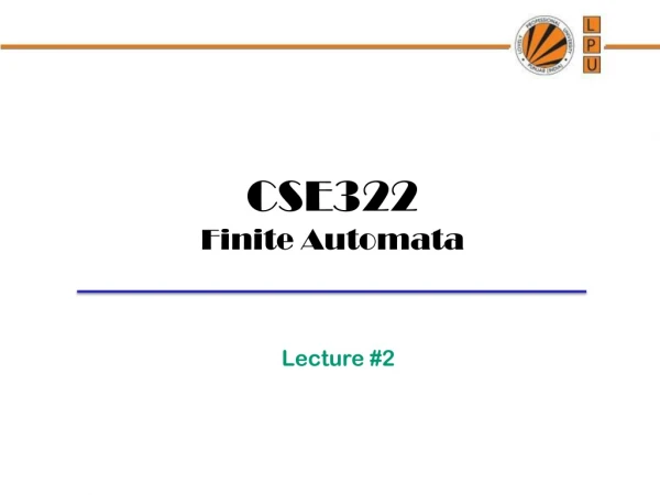 CSE322 Finite Automata