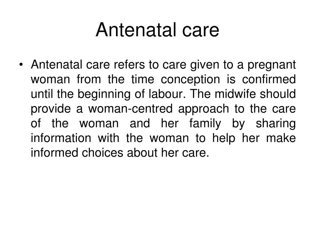 antenatal care