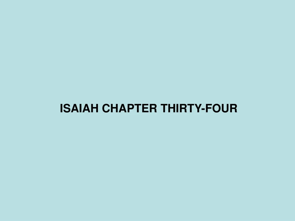 isaiah chapter thirty four