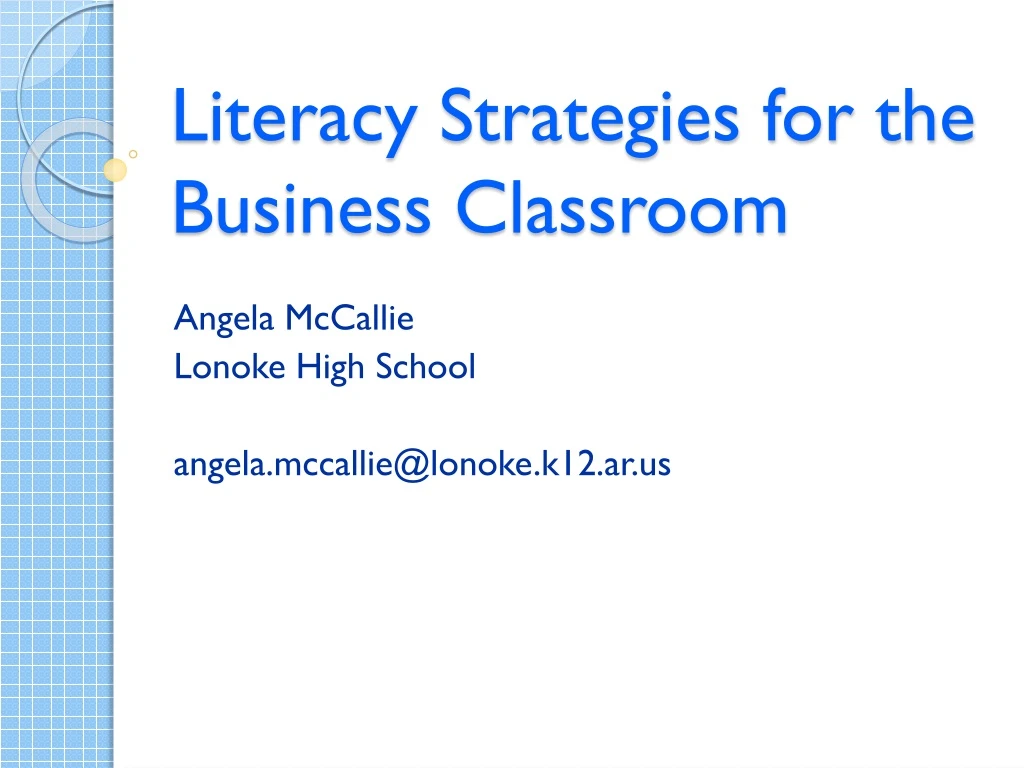 literacy strategies for the business classroom