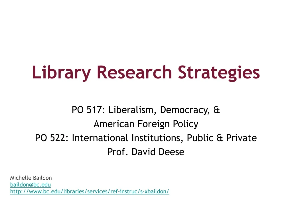 library research strategies