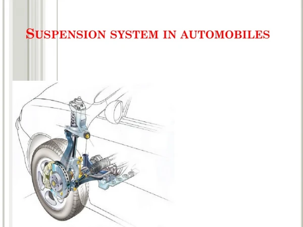 Suspension system in automobiles