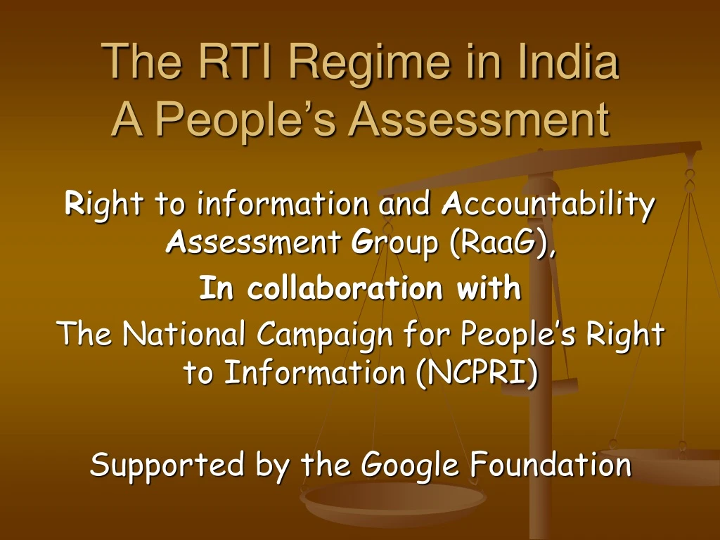 the rti regime in india a people s assessment