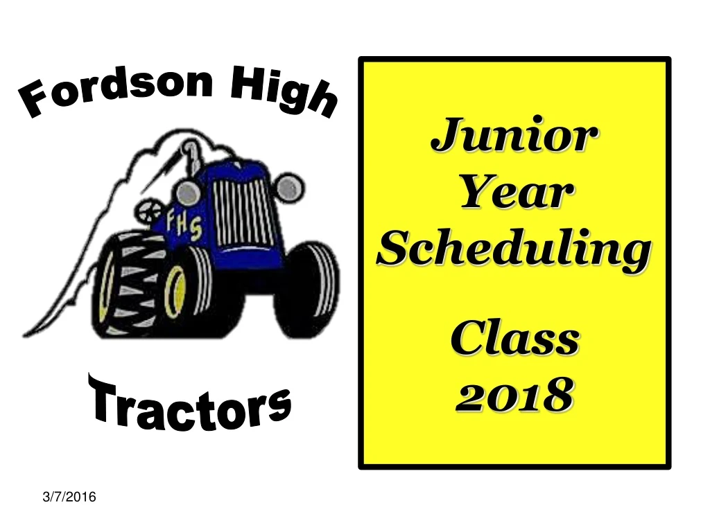 junior year scheduling class 2018