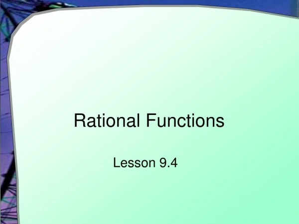 Rational Functions