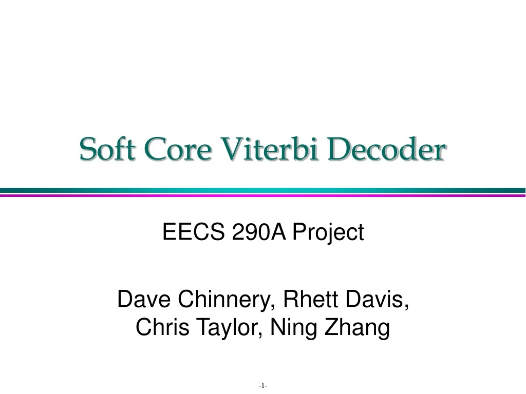 soft core viterbi decoder