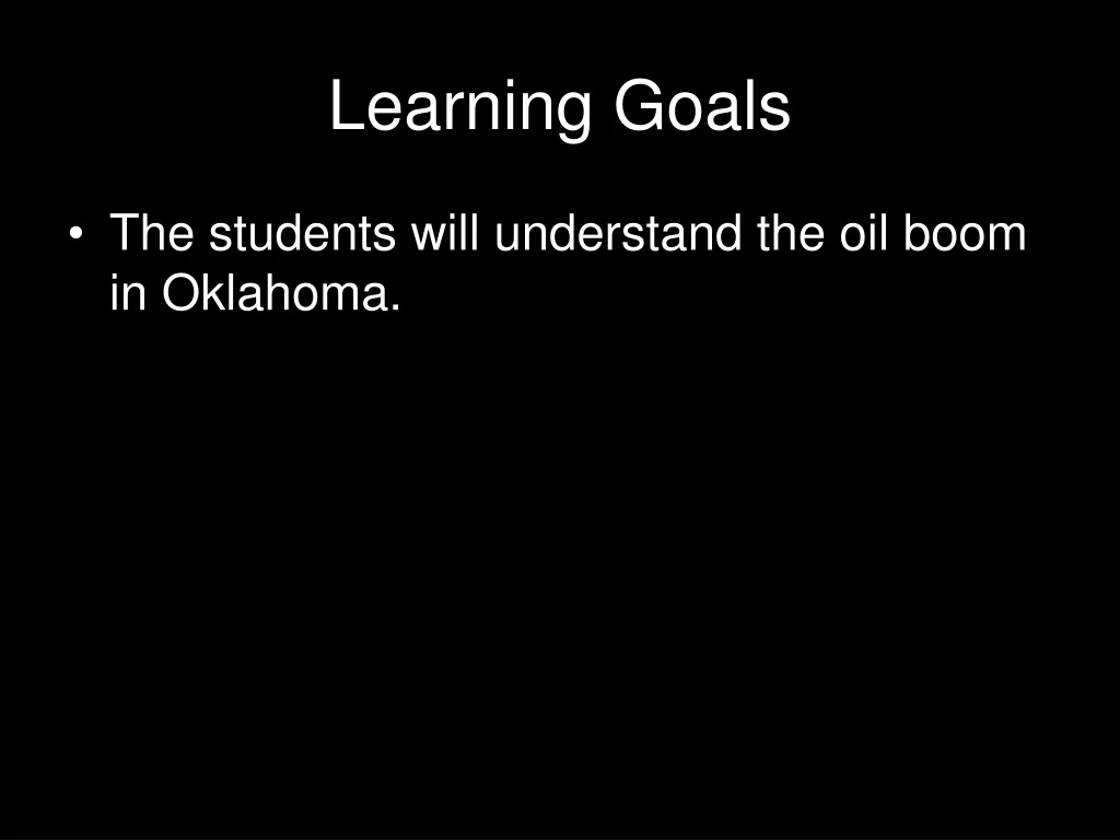 learning goals