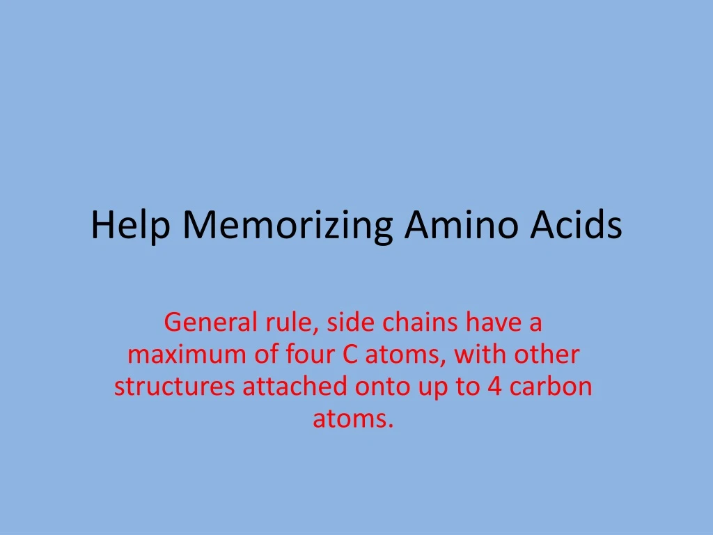 help memorizing amino acids