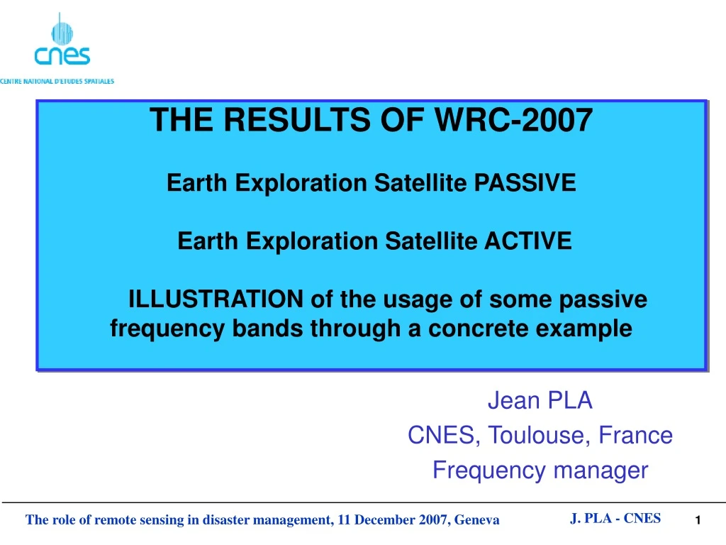 the results of wrc 2007 earth exploration