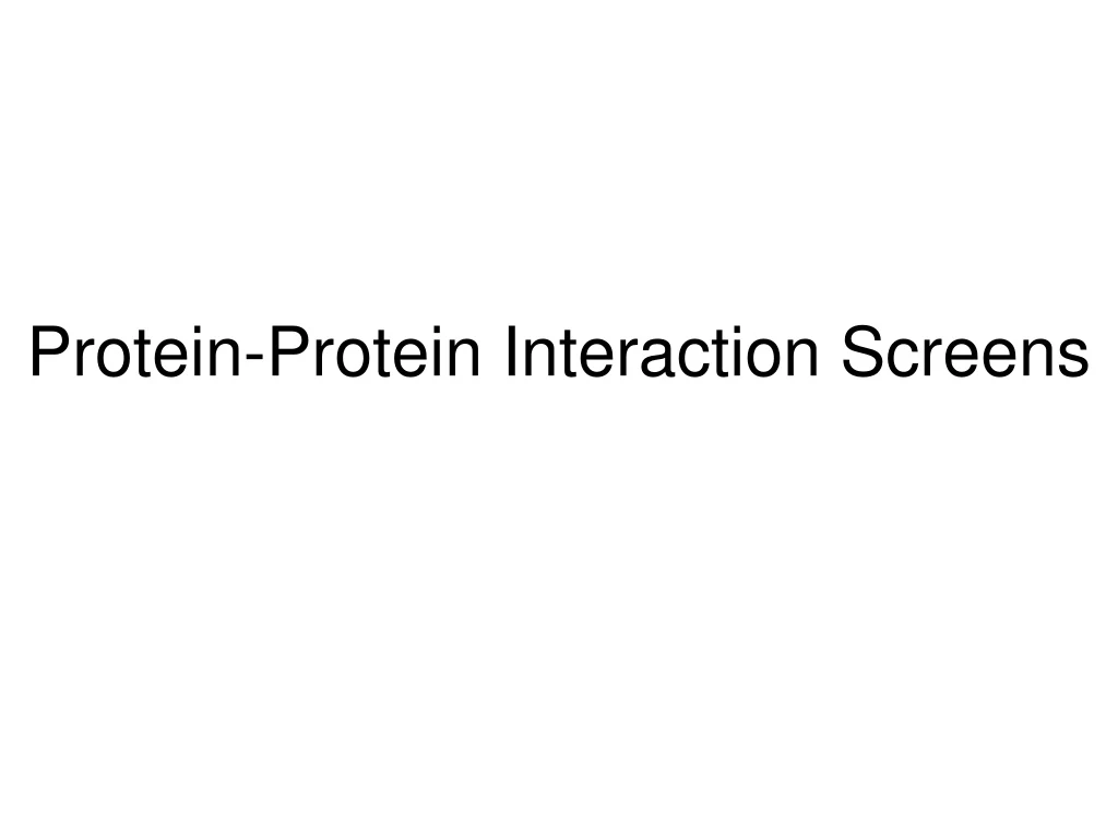 protein protein interaction screens