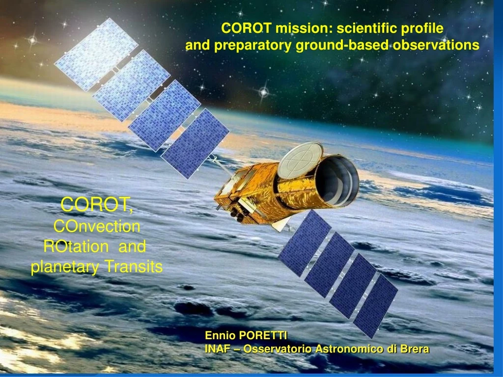 corot mission scientific profile and preparatory