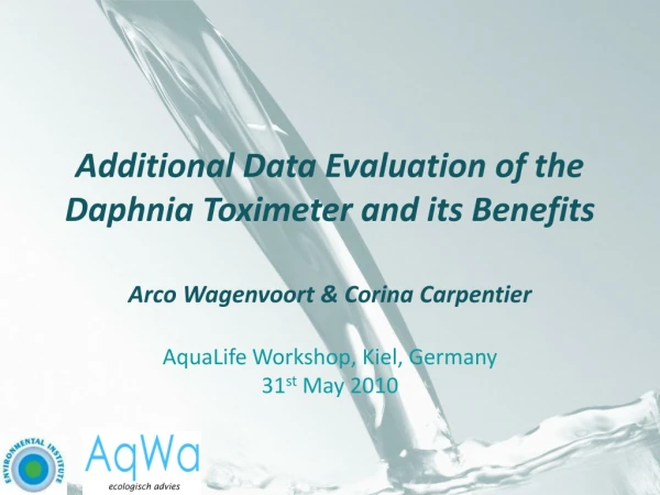 Additional Data Evaluation of the Daphnia Toximeter and its Benefits