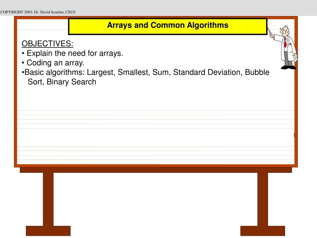 arrays and common algorithms