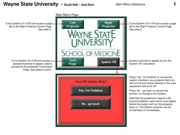 Wayne State University  -  Scott Hall – 2nd floor