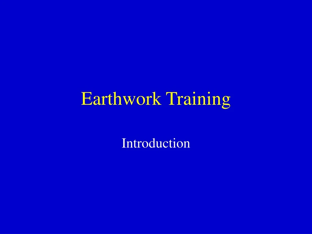 earthwork training