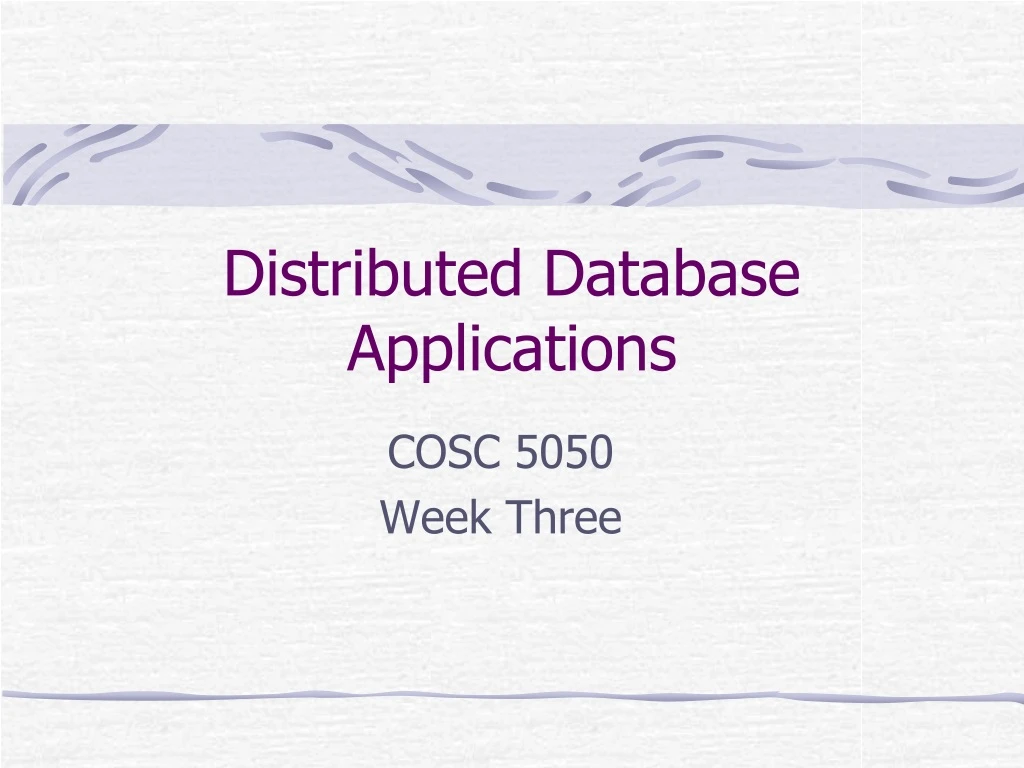 distributed database applications