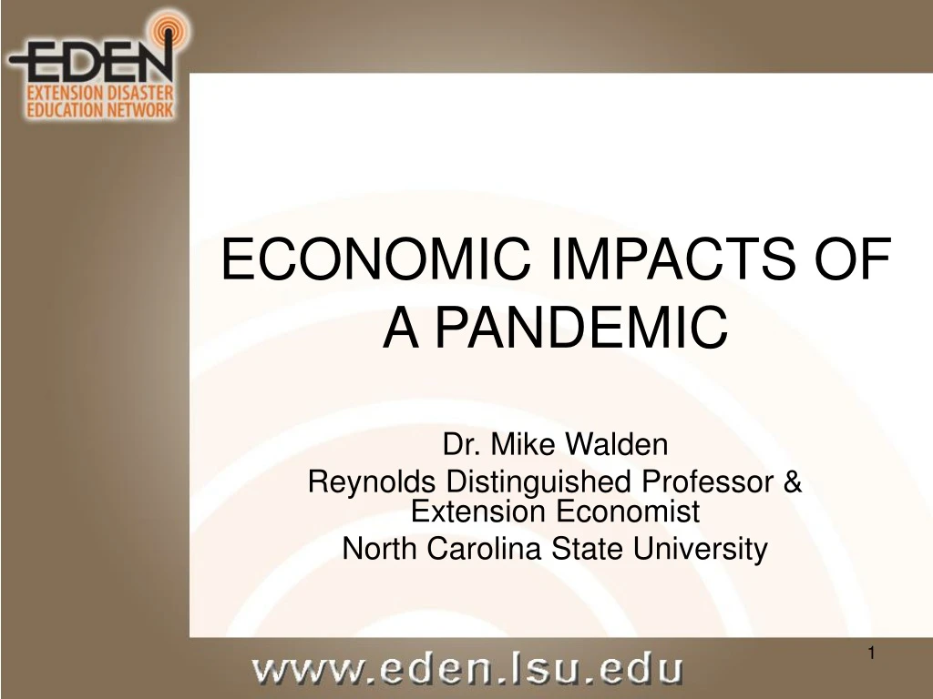 economic impacts of a pandemic