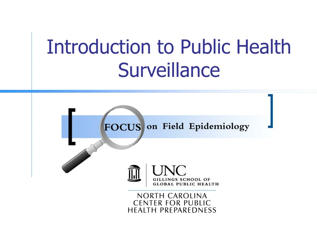 introduction to public health surveillance