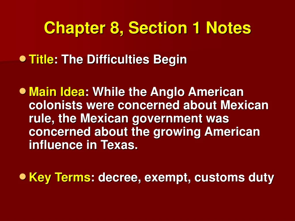 chapter 8 section 1 notes