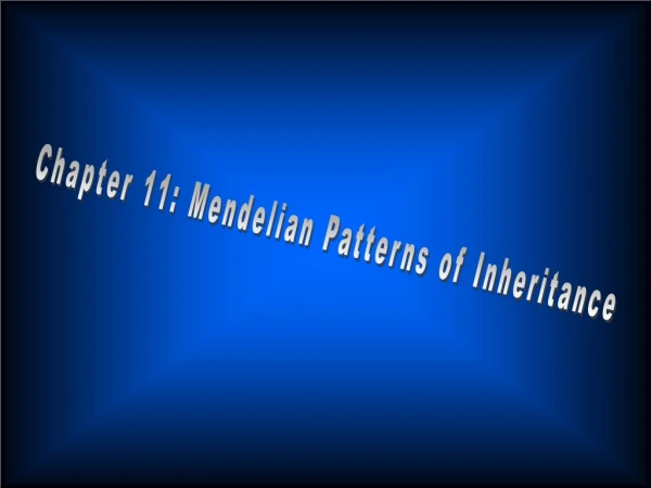 Chapter 11: Mendelian Patterns of Inheritance