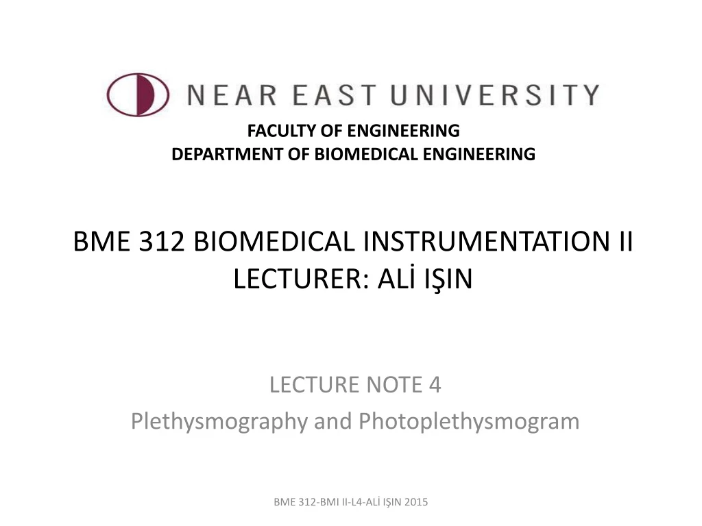 bme 312 biomedical instrumentation ii lecturer al i in