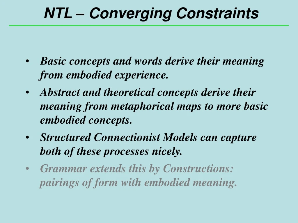 ntl converging constraints