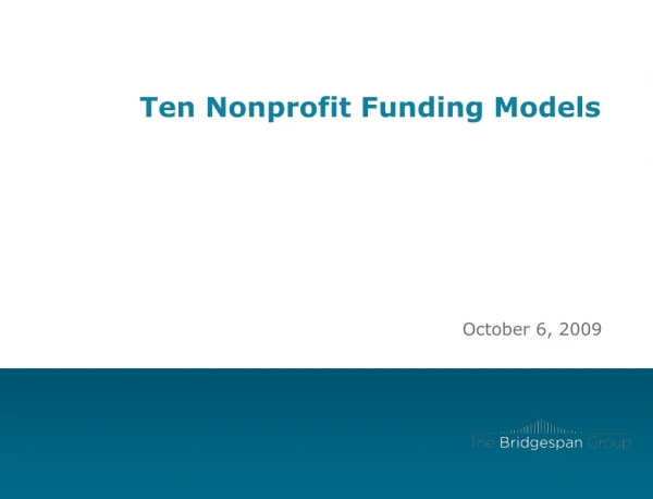 Ten Nonprofit Funding Models