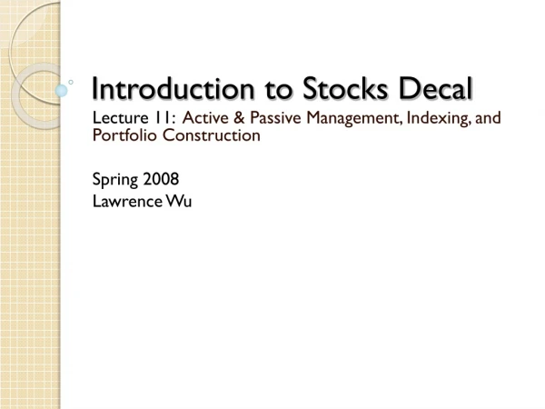 Introduction to Stocks Decal