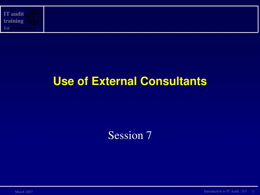 use of external consultants