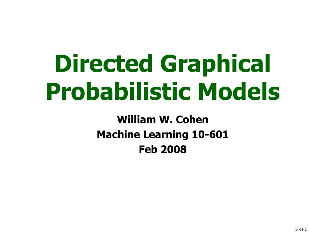 directed graphical probabilistic models