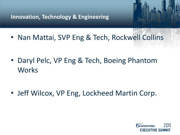 Innovation, Technology &amp; Engineering